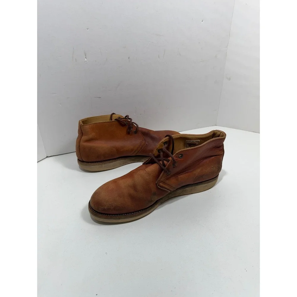 Red Wing 595 Mens Brown Leather Chukka Work Boots Size 12 D Made in USA EH Rated